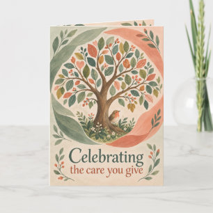 Tarjeta del Día de la Madre Figura Materna Árbol P