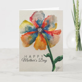 Tarjeta del día de la madre: flor abstrata brillan