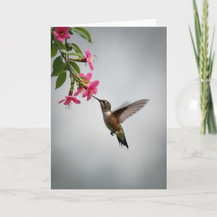 Tarjeta del Día de la Madre Flor de Colibrí