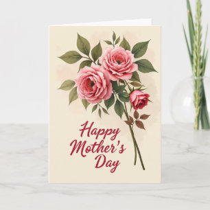 Tarjeta del Día de la Madre Flor de Coral