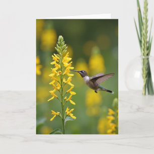 Tarjeta del Día de la Madre Flor de Oro Pájaro