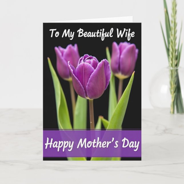 Tarjeta del Día de la Madre Flor de Violeta (Anverso)