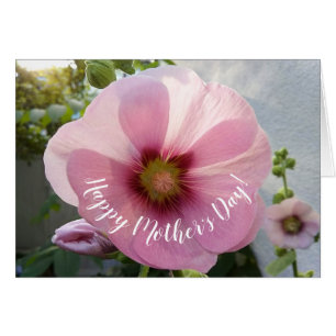 Tarjeta del día de la madre: flor rosa brillante d
