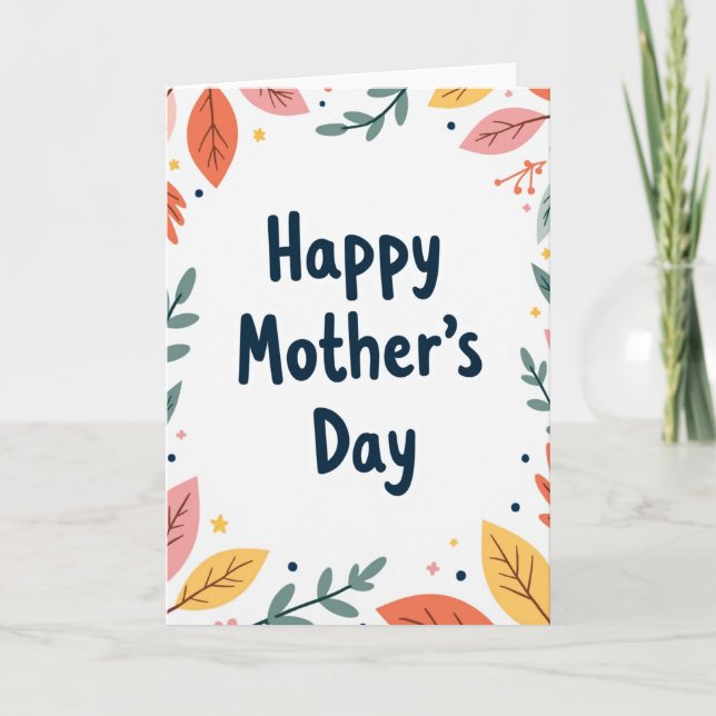 Tarjeta del Día de la Madre Floral (Anverso)