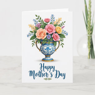 Tarjeta del Día de la Madre Floral Alegre