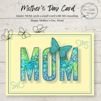 Tarjeta del Día de la Madre Floral Amarilla con Ma