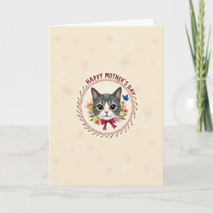 Tarjeta del Día de la Madre Floral Animal