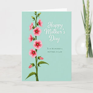 Tarjeta del Día de la Madre Floral Aquamarina