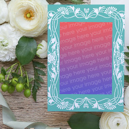 Tarjeta del Día de la Madre floral blanca Art Nouv