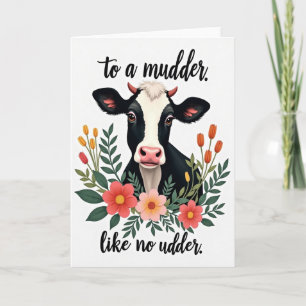 Tarjeta del Día de la Madre Floral Bovino