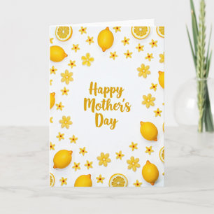 Tarjeta del Día de la Madre Floral Cítrica