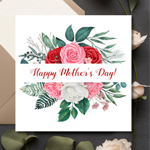 Tarjeta del Día de la Madre Floral de Acuarela de 