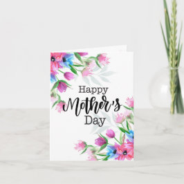 Tarjeta del Día de la Madre Floral de Acuarela Fel