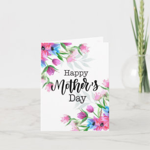 Tarjeta del Día de la Madre Floral de Acuarela Fel