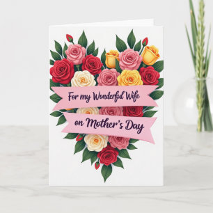 Tarjeta del Día de la Madre Floral de Lunares