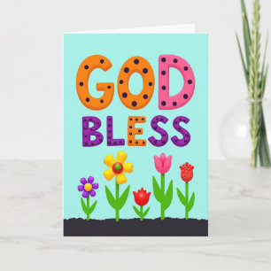 Tarjeta del Día de la Madre Floral Dios te bendiga
