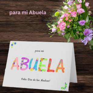 Tarjeta del día de la madre floral española Abuela