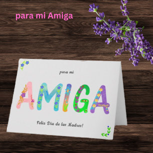 Tarjeta del Día de la Madre Floral Española Amiga
