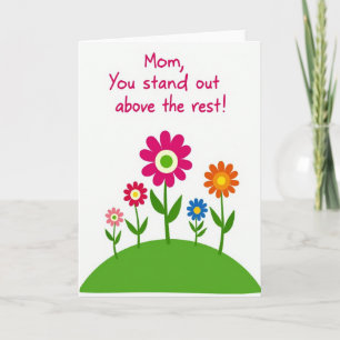 Tarjeta del Día de la Madre Floral Fucsia