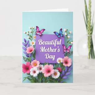 Tarjeta del Día de la Madre Floral Hermosa
