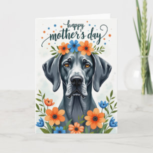 Tarjeta del Día de la Madre Floral Hound
