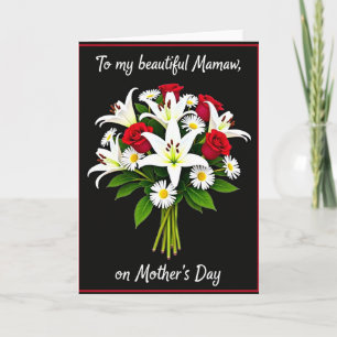Tarjeta del Día de la Madre Floral Mamaw