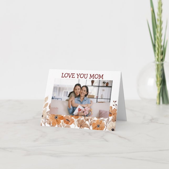 Tarjeta del Día de la Madre Floral Moderna (Anverso)