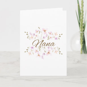 Tarjeta del día de la madre floral Nana, cumpleaño