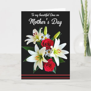 Tarjeta del Día de la Madre Floral Oma