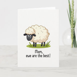 Tarjeta del Día de la Madre Floral Oveja Amor