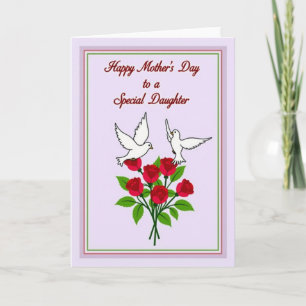 Tarjeta del Día de la Madre Floral Paloma Blanca