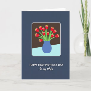 Tarjeta del Día de la Madre Floral para Esposa