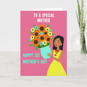 Tarjeta del Día de la Madre Floral Radiante