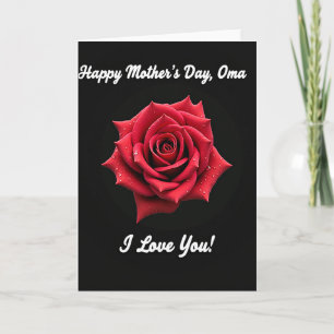 Tarjeta del Día de la Madre Floral Roja Rubí