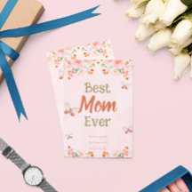Tarjeta del día de la madre floral rosa