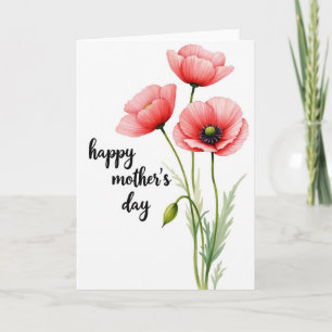 Tarjeta del Día de la Madre Floral Rosa Salmón