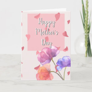 Tarjeta del Día de la Madre floral rosa y lavanda
