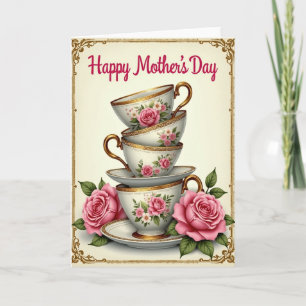 Tarjeta del Día de la Madre Floral Stack