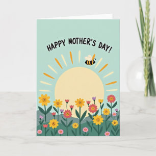 Tarjeta del Día de la Madre Floral Sunshine