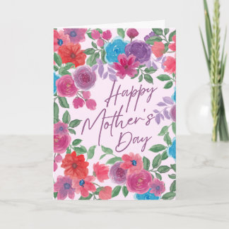 Tarjeta del día de la madre floral Tarjeta de feli