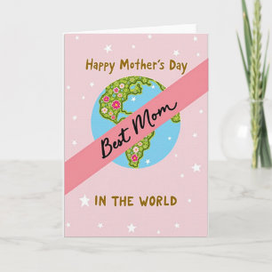 Tarjeta del Día de la Madre Floral Tierra