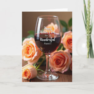 Tarjeta del Día de la Madre Floral Vino Carmesí
