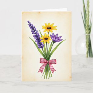 Tarjeta del Día de la Madre Floral Vintage