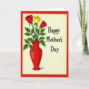 Tarjeta del Día de la Madre Florero Floral
