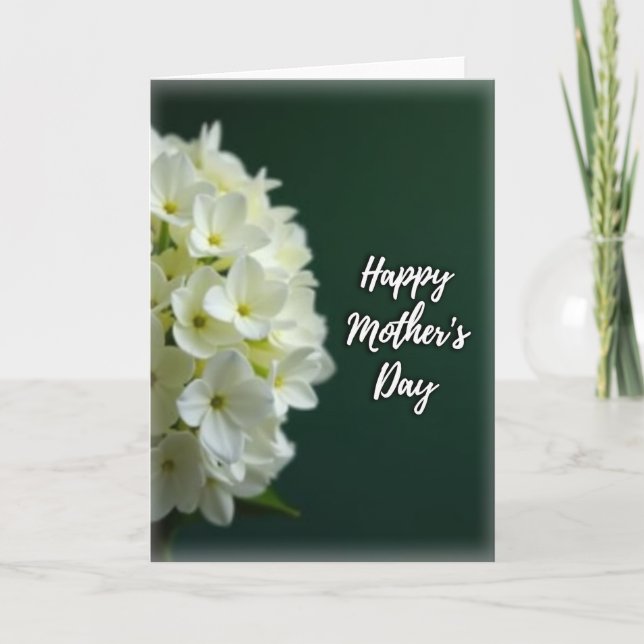 Tarjeta del Día de la Madre Flores Blancas Mate (Anverso)