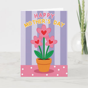 Tarjeta del Día de la Madre Flores del Corazón