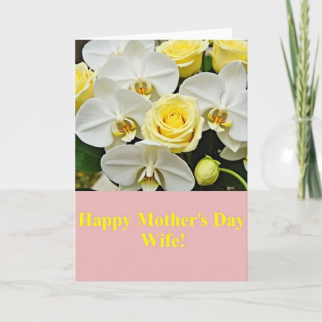 Tarjeta del Día de la Madre Flores Elegantes (Anverso)