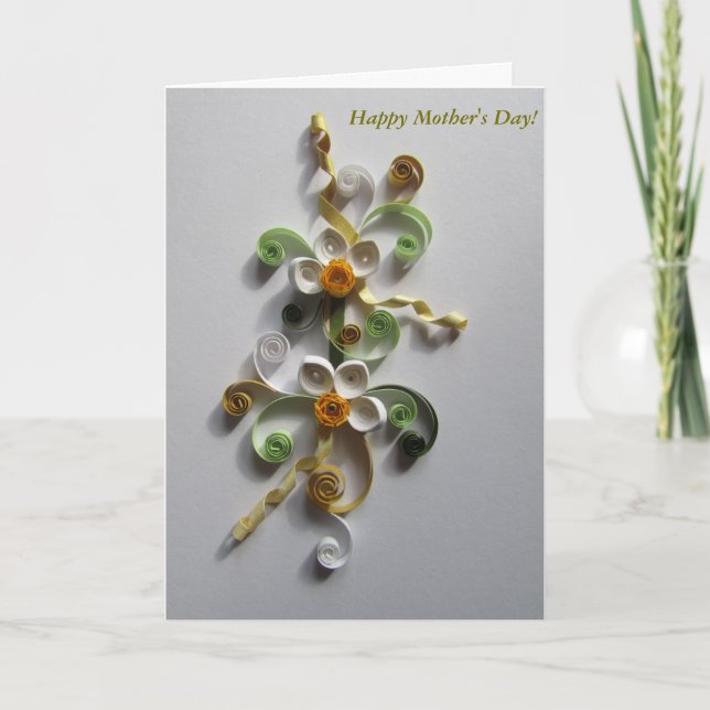 Tarjeta del Día de la Madre - Flores elegantes (Anverso)