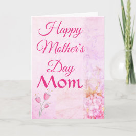 TARJETA DEL DÍA DE LA MADRE FLORES ROSADAS