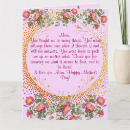 Tarjeta del Día de la Madre Flores Vintage